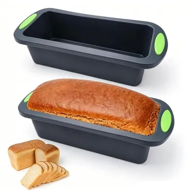 Immagine prodotto di 2 stampi in silicone per pane - rettangolari, antiaderenti, riutilizzabili