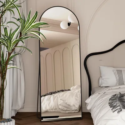 Obrázok produktu pre Zrkadlo na telo – 162 x 53 cm, oblúkové zrkadlo so stojanom – celotělové zrkadlo