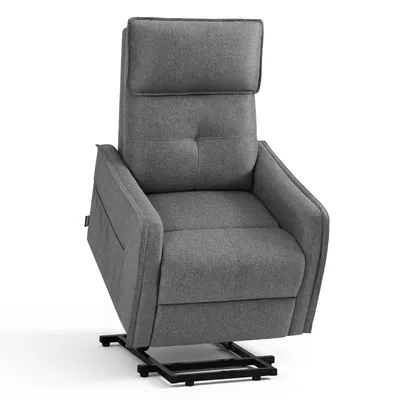 Produktbild von M MCombo Fernsehsessel mit Aufstehhilfe Elektrisch, Fernsehsessel mit liegefunktion bis 135°, Massage & Heizung, Seniorensessel 7027 (Stoff, Grau)