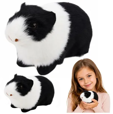 Immagine prodotto di Cavia Realistico Morbida Pelliccia Animale Bianco E Nero 12 Cm