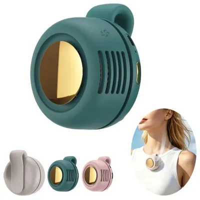 Productafbeelding van Ventilator zonder bladen, clipbaar – 360° verstelbaar, 3 standen, oplaadbaar via USB-C, draagbaar. Geschikt voor reizen in de open lucht – groen