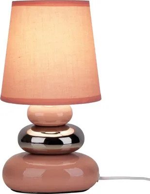 Image de Lampe de table Salon Lampe de table Chambre à coucher Céramique Tissu Rose 3045332