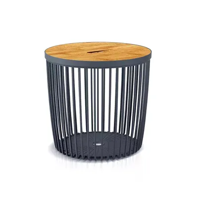 Produktbild von NABBI Universalkorb aus Kunststoff mit Bambusdeckel ICLU35T 35 l - Anthrazit