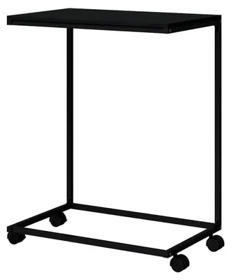 Produktbild von Beistelltisch C-Design mit Rollen Schwarz 55x35x70 cm Holzwerkstoff