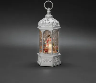 Produktbild von Konstsmide LED Wasserlaterne, "Schneemann", weiß, wassergefüllt, inkl. Bluetooth-Lautsprecher, 1xLitium/USB, 1 warm weiße Diode, batteriebetrieben & USB, Innen, Batterie: 1 x Li Ion 18650 aufladbare (inkl.) - 4289-200
