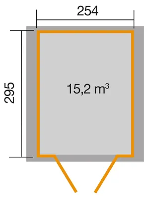 Produktbild von WEKA 316.2530.20400 Gartenhaus/Blockbohlenhaus Classic mit Doppeltür ; Größe: 5 ; Farbgebung: Naturbelassen ; Wandstärke: 19 mm ; Maße (LxBxH): 295 cm x 254 cm x 221 cm ; Seitenwandhöhe: 185 cm