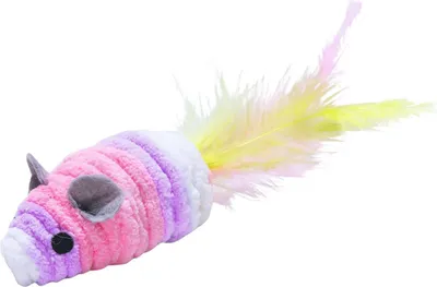 Zdjęcie produktu dla Beeztees, zabawka dla kota, myszka z pluszu, kolor różowy