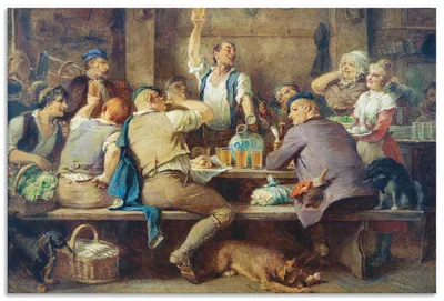Produktbild von ARTland Wandbild Alu für Innen & Outdoor Äpfelweinstube Größe: 120x80 cm