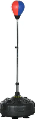 Produktbild von Punchingball, höhenverstellbar 147-165cm, befüllbarer Standfuß, Stahl, Schwarz+Rot+Weiß