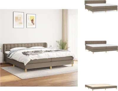 Produktbild von vidaXL Boxspringbett mit Matratze Taupe 200x200 cm Stoff -  Betten & Bettgestelle