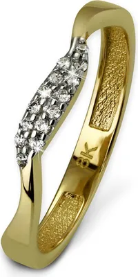 Produktbild von GoldDream 8 Karat Gold Ring Gr.60 Welle Zirkonia weiß 333er Gelbgold D2GDR501Y60