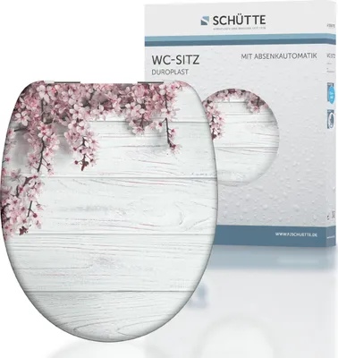Produktbild von SCHÜTTE WC Sitz FLOWERS & WOOD, Duroplast Toilettendeckel mit Absenkautomatik, Klobrille, Toilettensitz