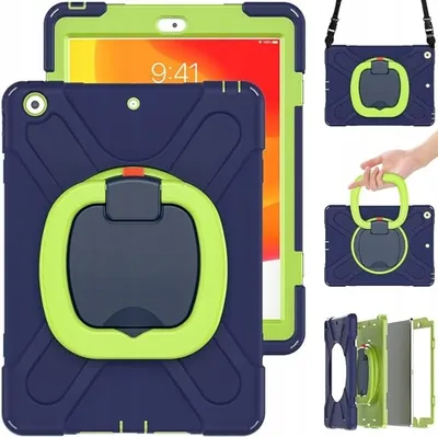 Immagine prodotto di Custodia per iPad 9/8/7 10,2" con supporto e tracolla blu navy