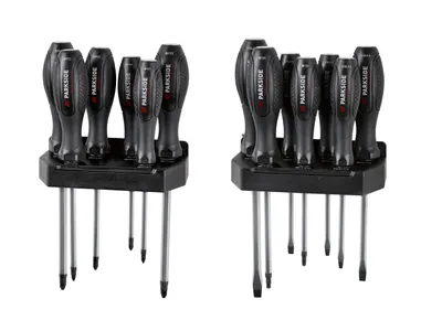 Produktbild von PARKSIDE PERFORMANCE® Meißelschraubendreher-Satz, 15-teilig, mit Schlagkappe