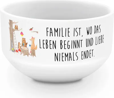 Produktbild von Mr. & Mrs. Panda schale Waldtiere Picknick - Weiß - Geschenk, Obstschale, Igel, Maus, porzellanschüssel, Müslischale, Gute Laune, dessertschale, Schüssel, Wald, Hase