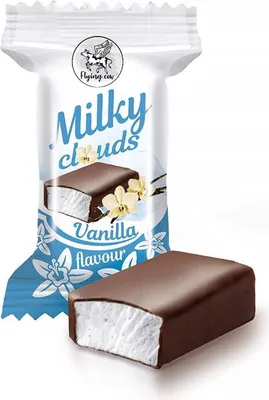 Immagine prodotto di Caramelle Marshmallow alla vaniglia ricoperte di cioccolato, 1 kg Flying Cow