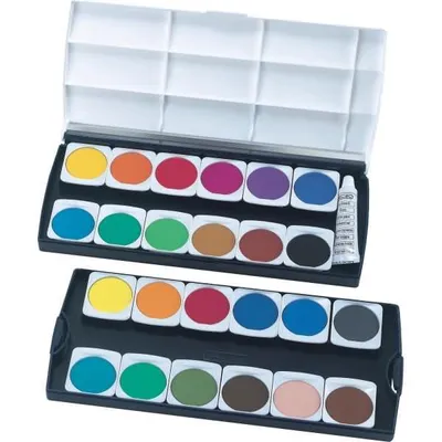 Produktbild von herlitz Deckfarbkasten ST24, 24 Farben, aus Kunststoff Deckel mit Mischfeldern, Farbschalen auswechselbar (10199933)