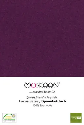 Produktbild von Jersey Spannbettlaken 180x200 - 200x200 cm Aubergine / Lila - 100% Baumwolle
