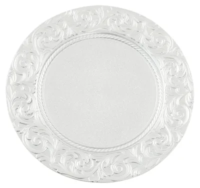 Produktbild von Tellerset - Runde Kunststoffteller - Wiederverwendbare Platzteller - Für Party und Buffet - 24er Pack - Silber