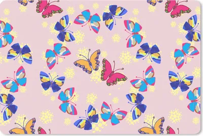 Produktbild von MuchoWow® Schreibtischunterlage Mädchen - Schmetterling - Insekten - Muster - Mädchen - Kinder - Kinder 60x40 cm - XXL Mauspad - Großes Mauspad