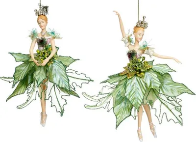Produktbild von Goodwill Weihnachts-Ballerina-Anhänger von Mark Roberts, Grün-Gold, H 23 cm. BITTE BEACHTEN: Preis pro Stück