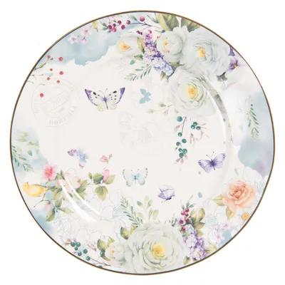Produktbild von Clayre & Eef BUTDP malý tanier Ø 19 cm porcelánové kvety motýľ