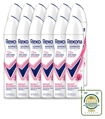 Productafbeelding van 12 x Rexona Advanced Protection Bright Bouquet Antitranspirant Spray 150 ml - Voorraadverpakking - 12 stuks