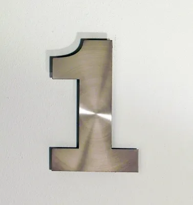 Produktbild von Hausnummer "1", EINS, Edelstahl matt gebürstet