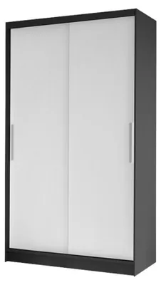 Produktbild von MIRJAN24 Schiebetürenschrank Costa I, Kleiderschrank, Stilvoll Schlafzimmer Garderobenschrank (Farbe: Schwarz / Weiß)