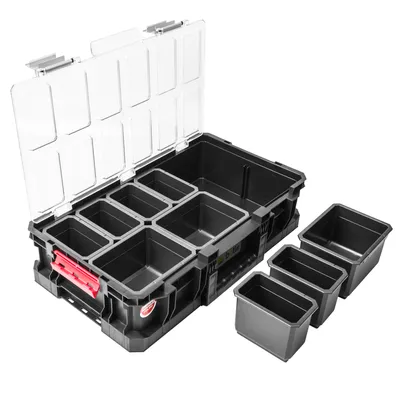 Produktbild von Tragbare Kleinteilebox Klarsicht Deckel Handgriff Kunststoffkoffer