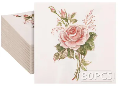 80 Servietten aus Recyclingpapier, Rosendesign, 33x33 cm