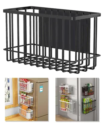 Zdjęcie produktu dla Półka magnetyczna do kuchni, organizer do przypraw, półka do lodówki, metal, czarny