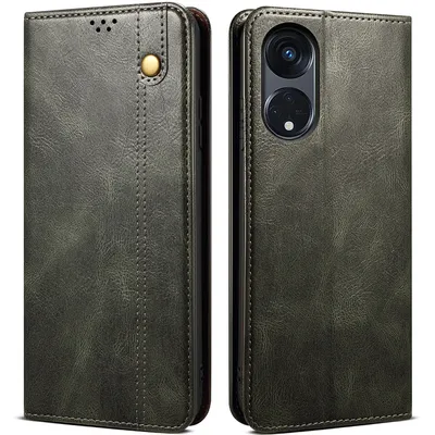 Obrázek produktu pro Pouzdro pro OPPO A98 5G/ Reno8 T 5G, kožené flip pouzdro peněženka s funkcí stojánku zelené