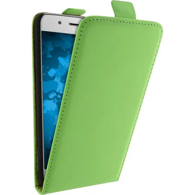 Produktbild von PhoneNatic Kunst-Lederhülle kompatibel mit Lenovo Moto G5 - Flip-Case grün + 2 Schutzfolien