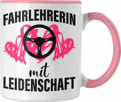 Produktbild von Trendation - Fahrlehrerin Geschenk Tasse Geschenkidee für Fahrlehrerinnen Dank Dankeschön Kaffeetasse (Rosa)