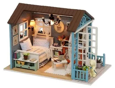 Produktbild von Miniaturhaus für Puppen CuteBee mit Beleuchtung 21×12,5×15,5 cm DIY