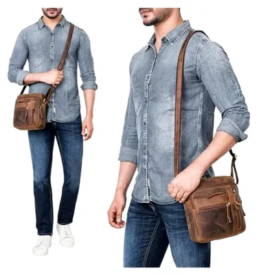 Produktbild von Vintage Leder Umhängetasche für Herren