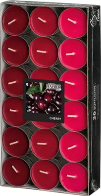 Produktbild von 36 Gala Flavour by GALA Duftlichte Ø 38 mm, 17 mm bordeaux - Cherry Ton in Ton 96976 Teelichte Duftkerzen