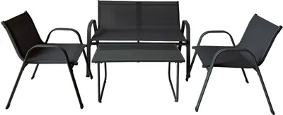 Obrázek produktu pro Marbueno Set zahradního nábytku Stůl a židle Black Textilene 10468