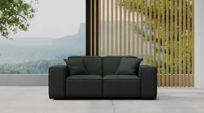 Zdjęcie produktu dla Sofa ogrodowa dwuosobowa MALIBU na taras tkanina Odyssey czarny