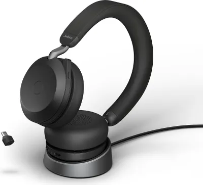 Produktbild von GN Jabra Evolve2 75 - Headset - On-Ear - Bluetooth - kabellos, kabelgebunden - aktive Rauschunterdrückung - USB-C - Geräuschisolierung - Schwarz