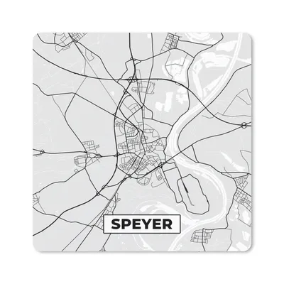 Produktbild von MuchoWow® Mauspad Mousepad Speyer - Stadtplan - Deutschland - Karte 30x30 cm - Mousepads - Maus Mat - Pad - Mausunterlage - Gaming