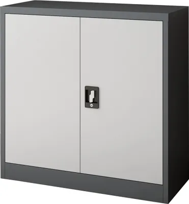 Image de Armoire à dossiers Molise 90 x 40 x 90 cm Armoire de bureau avec 2 portes Armoire en acier avec 2 étagères réglables en hauteur Armoire métallique verrouillable Acier gris foncé/gris clair