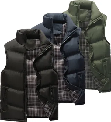 Herren Weste Steppweste Stehkragen Daunenweste Bodywarmer ärmellos Slim-fit Outdoor Winterjacke Blau 3XL