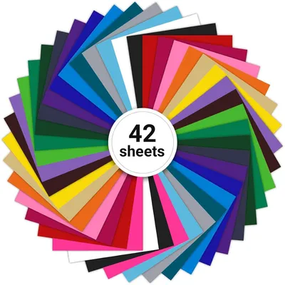 Productafbeelding van TRANKIELO® - 42 stuks zelfklevende vinylfolie - 21 kleuren, waterbestendig, geschikt voor snijmachines en DIY-projecten