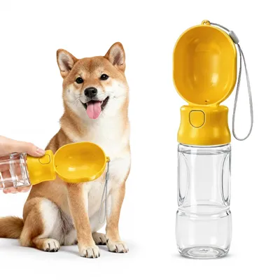 Produktbild von Trinkflasche hunde für unterwegs, 500ml Tragbare hundetrinkflasche, auslaufsicher, Für Hunde und Katzen, Reise Zubehör hunde wasserflasche