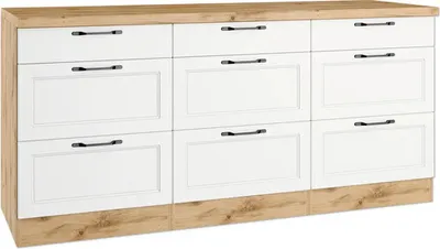 Produktbild von Held Möbel Auszugunterschrank Lübeck BxTxH 180 x 60 x 86 cm weiß matt zerlegt 466.1.6330