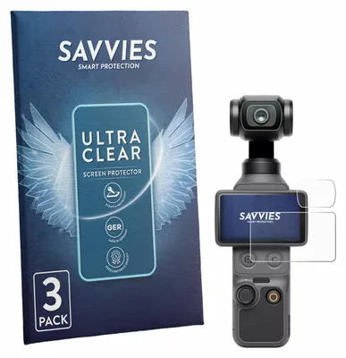 Produktbild von 6x Für DJI Osmo Pocket 4 (Display + Linse) Schutzfolie Savvies Displayschutz Display Schutz Folie Klar Transparent