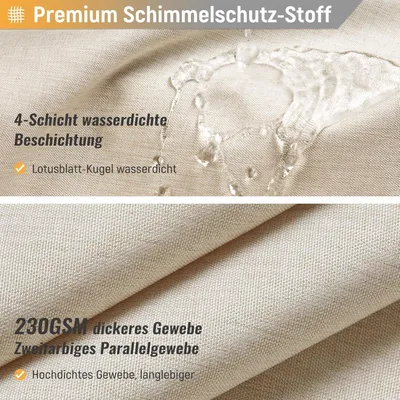 Produktbild von Duschvorhang Stoff 180x200 Cm, Leinenoptik, Anti-Schimmel
