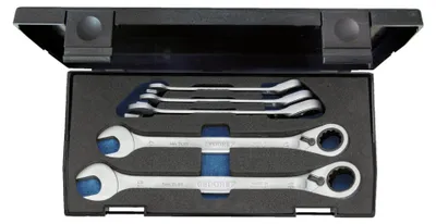 Image de Jeu de clés à fourche avec anneau, 5 pièces, 8-19 mm, Gedore | 4010886895887